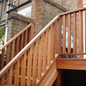 Raised Balau Decking with Stairs