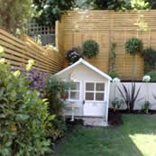 Pre-made Panel Fencing with Bespoke Horizontal Trellis Topper