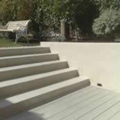 Courtyard Deck in Weathered Finish Balau and Bamboo Screen